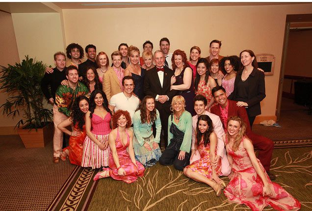 Bloomie with the cast of Mamma Mia!